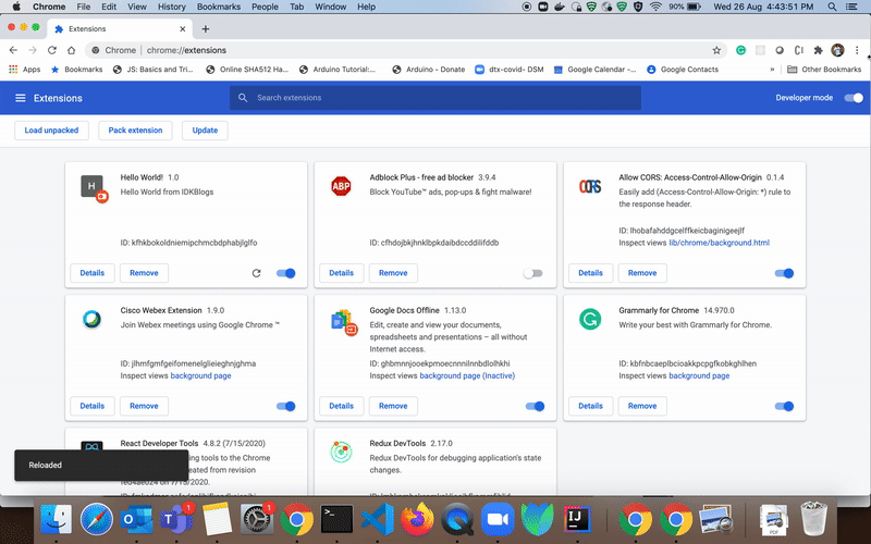 Create and install a basic Chrome Extension in your chrome browser