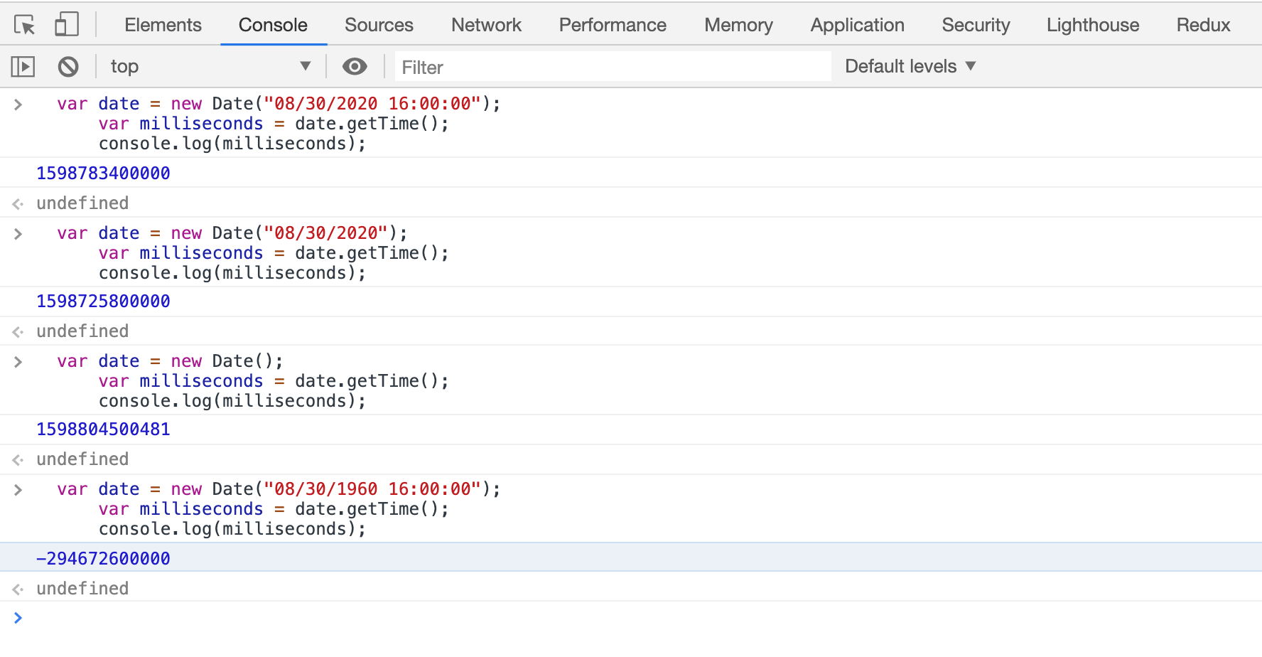 Convert date to milliseconds in javascript