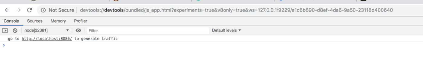 Profiling Nodejs Application: Detect the memory uses of node app | Use of -inspect