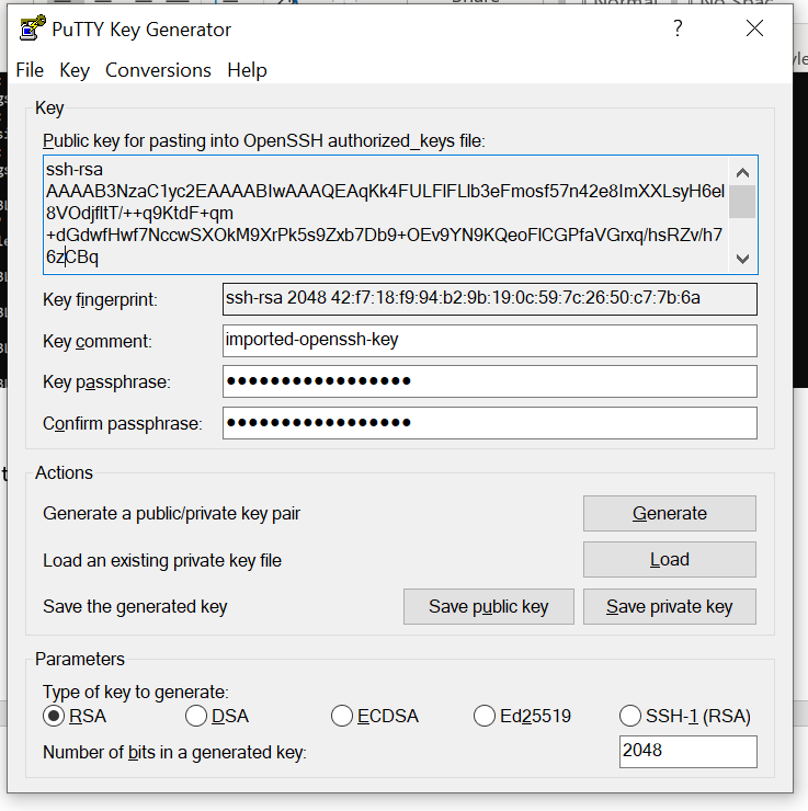 Convert .ppk file to .pem file using putyygen