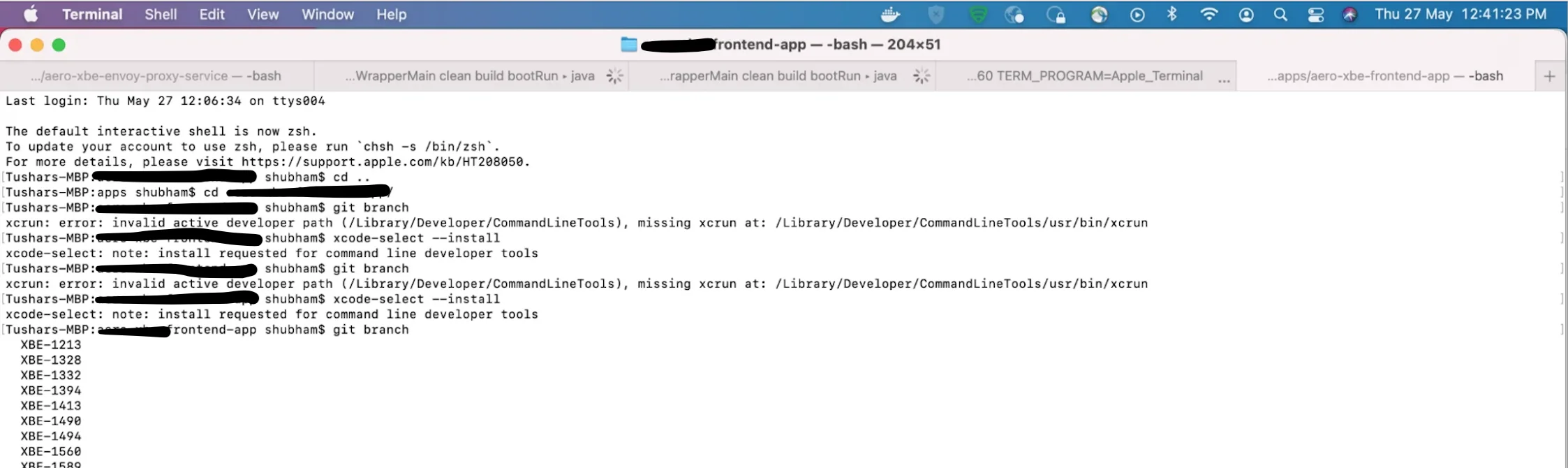 Xcrun: error: invalid active developer path (/Library/Developer/CommandLineTools)
